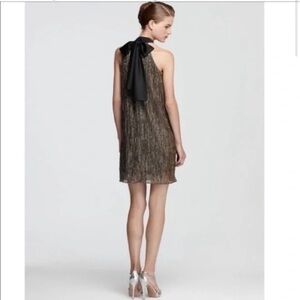 Metallic bow cocktail dress